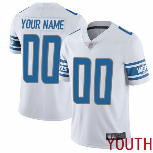 Limited White Youth Road Jersey NFL Customized Football Detroit Lions Vapor Untouchable->customized nfl jersey->Custom Jersey